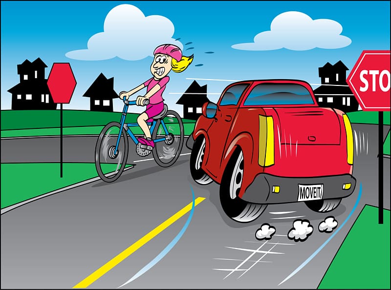 Car Bicycle Cycling Traffic collision , Satire transparent background PNG clipart
