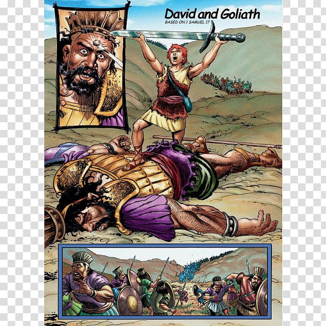 The Action Bible: God\'s Redemptive Story Comics Psalms, david and Goliath transparent background PNG clipart