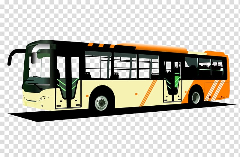 Double-decker bus , Color hand-painted buses transparent background PNG clipart