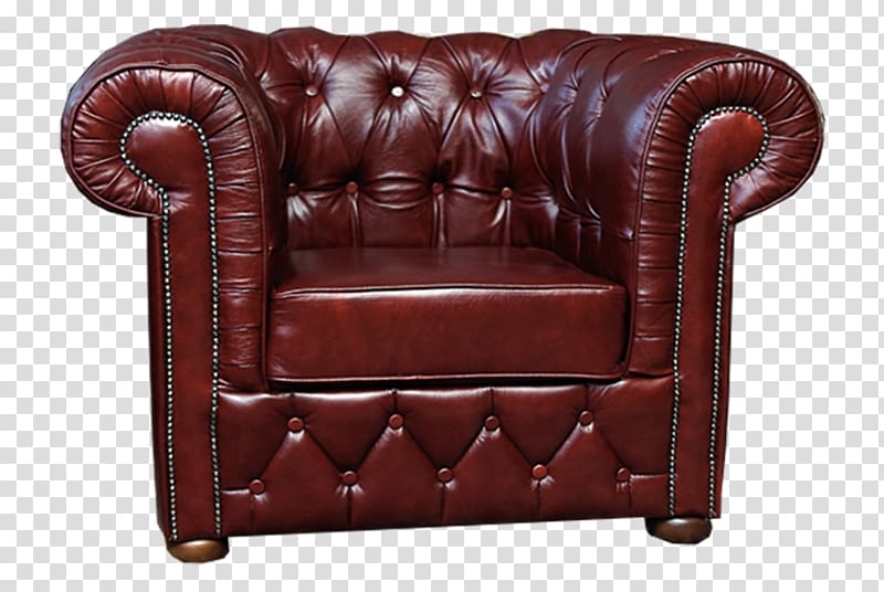 Club chair Loveseat Leather Couch, chair transparent background PNG clipart