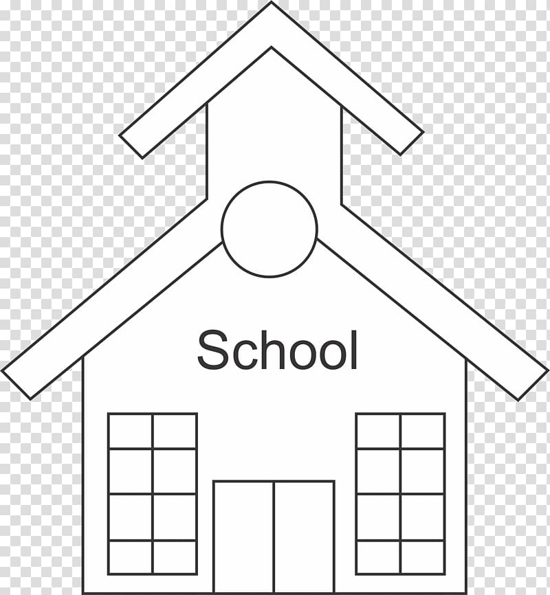 School Black and white Coloring book , School Outline transparent background PNG clipart
