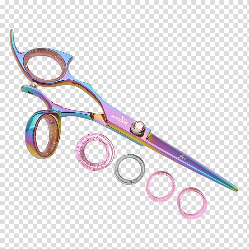 Scissors Hair-cutting shears Shark Body Jewellery, Rainbow pink transparent background PNG clipart
