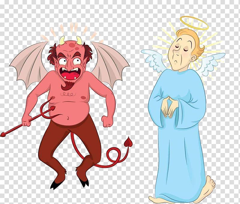 Devil illustration Satan Angel, Satan and angel transparent background PNG clipart