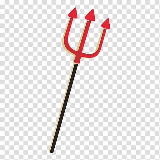 red and black trident , Devil Gardening Forks Satan , trident transparent background PNG clipart