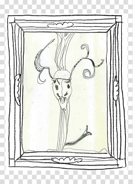 Line art Mammal Cartoon Sketch, deer skull transparent background PNG clipart