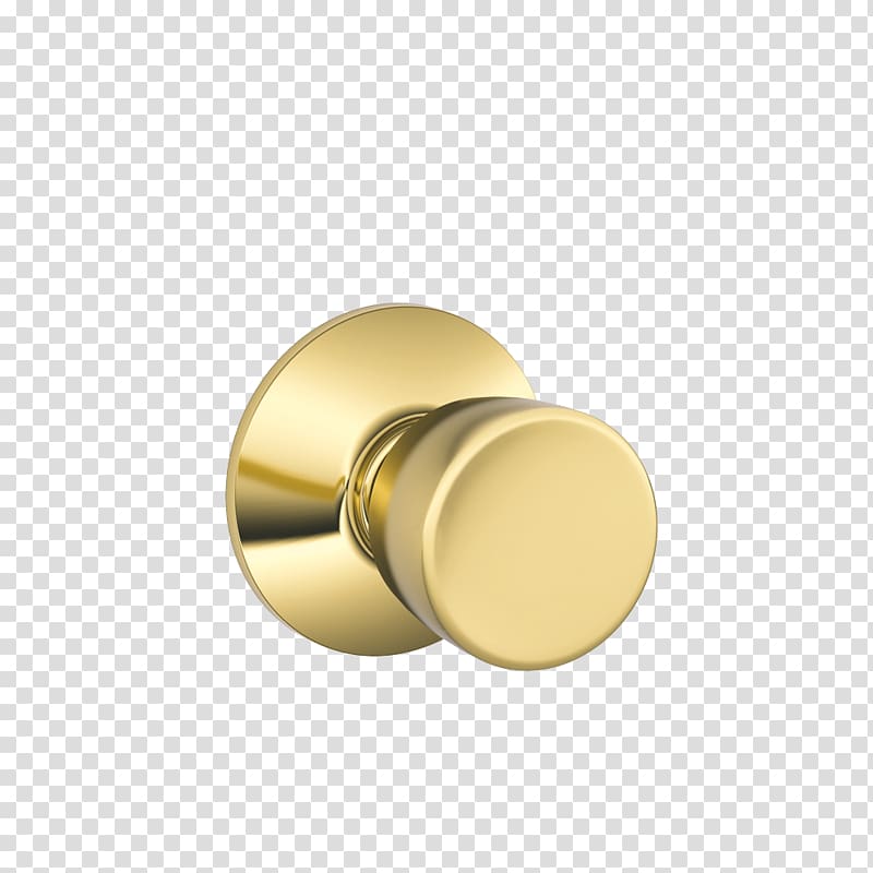 Schlage Door handle Lock Brass, knob transparent background PNG clipart