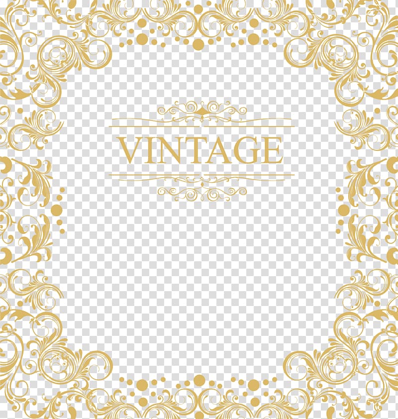 hand-painted gold vine pattern transparent background PNG clipart