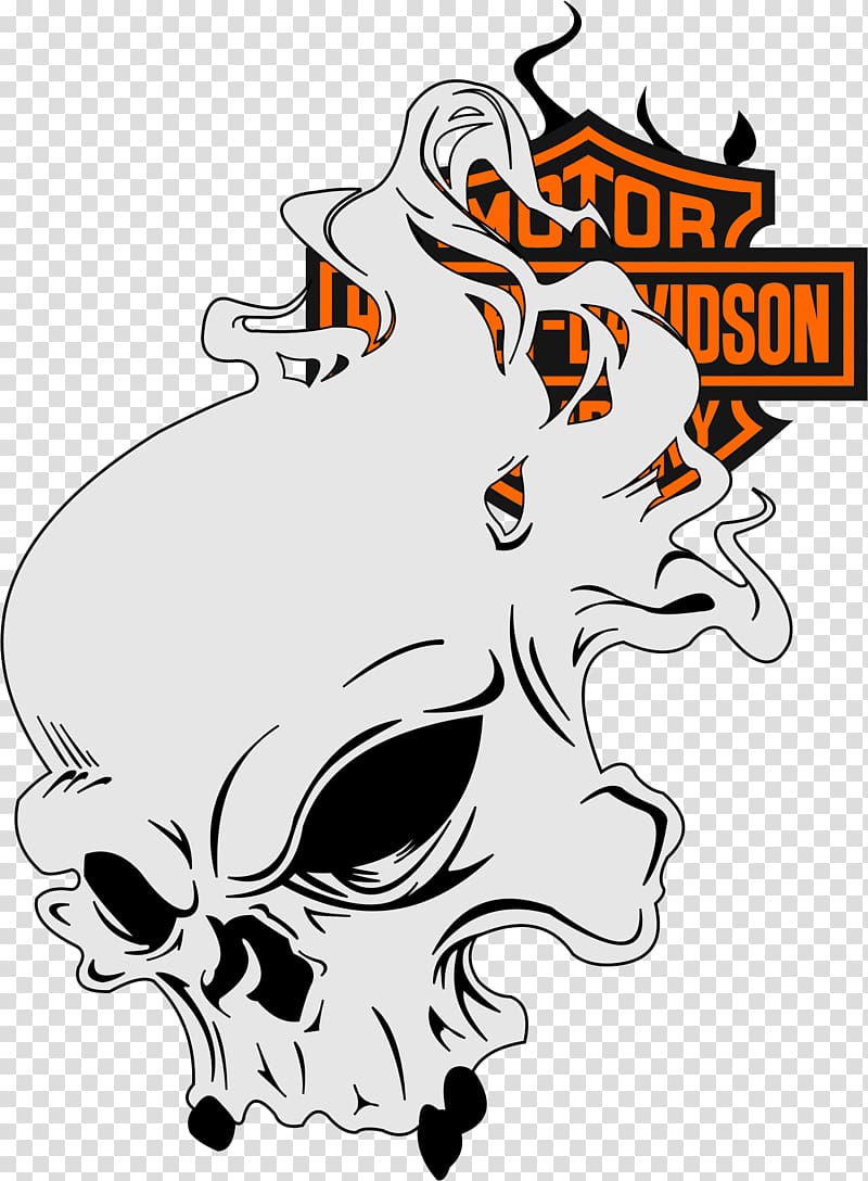 Harley-Davidson skull logo, Art Stencil Airbrush Harley-Davidson Decal, Harley-davidson transparent background PNG clipart
