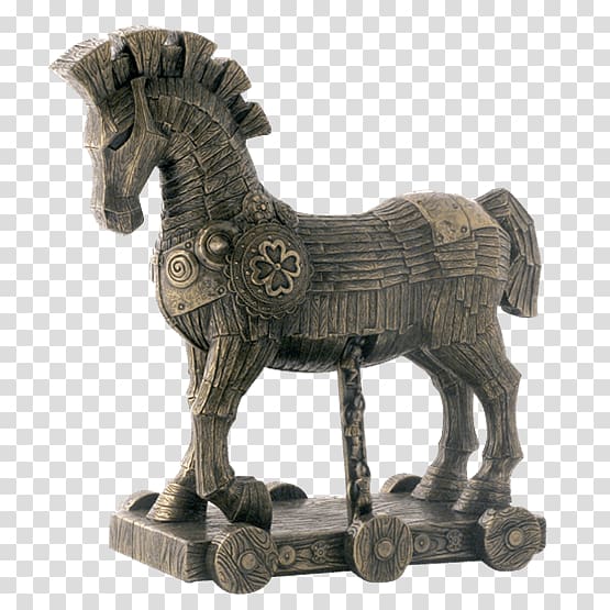 Troy Trojan War Bronze sculpture Trojan Horse, Horse Statue transparent background PNG clipart