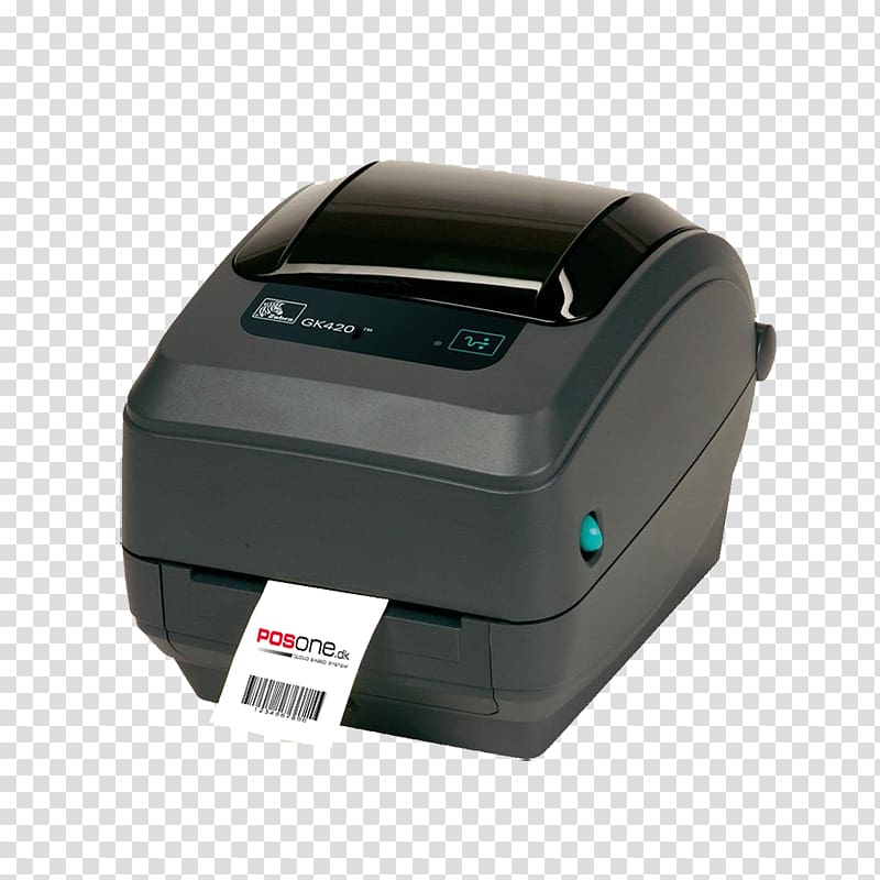 Label printer Thermal-transfer printing Barcode printer Zebra Technologies, printer transparent background PNG clipart