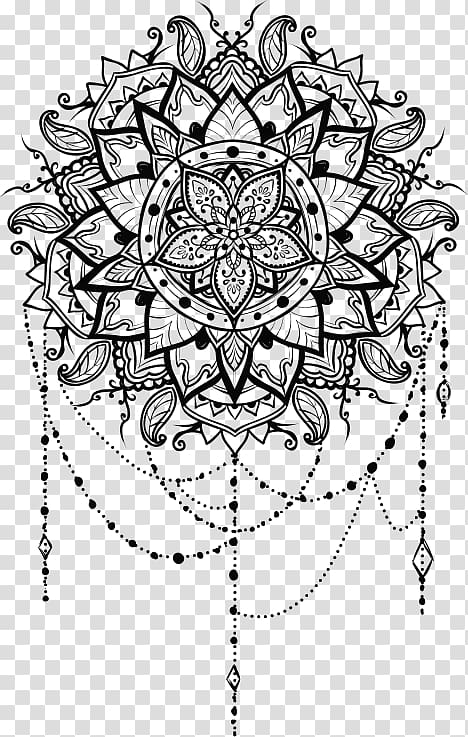 flowers tattoo outline concept, Mandala Coloring book Mehndi , others transparent background PNG clipart