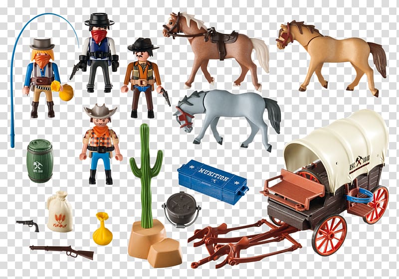 American frontier Playmobil Cowboy Toy Horse, toy transparent background PNG clipart