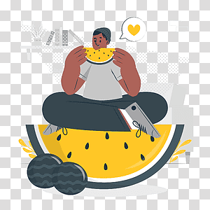 illustration, Watermelon, food, healthy, people, summer, fruit transparent background PNG clipart thumbnail