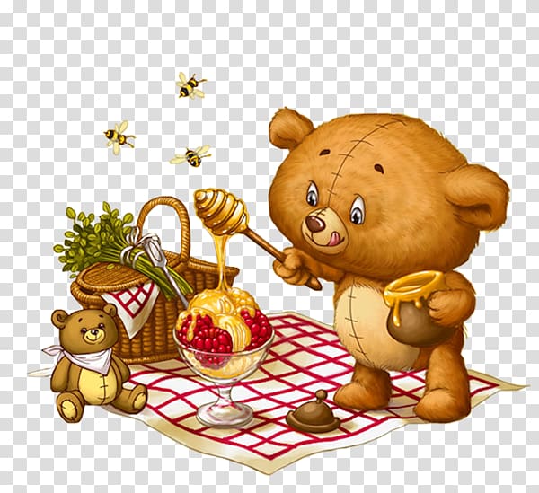 Bear Bee Yuja-cha Honey, Animation Winnie honey bee transparent background PNG clipart