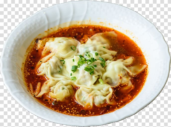 Noodle soup Chinese cuisine Sichuan cuisine 美と健康 本格四川料理の麻辣大学 Wonton, boiled dumplings transparent background PNG clipart