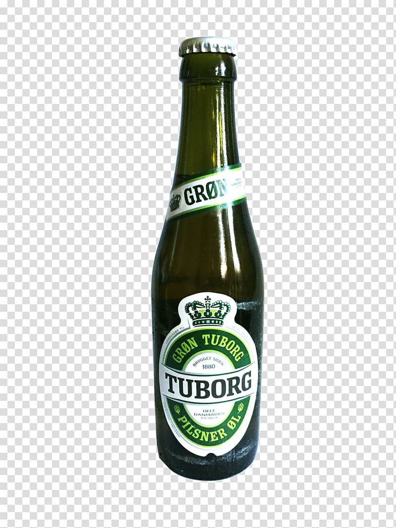 Beer bottle Tuborg Brewery Glass bottle, beer transparent background PNG clipart
