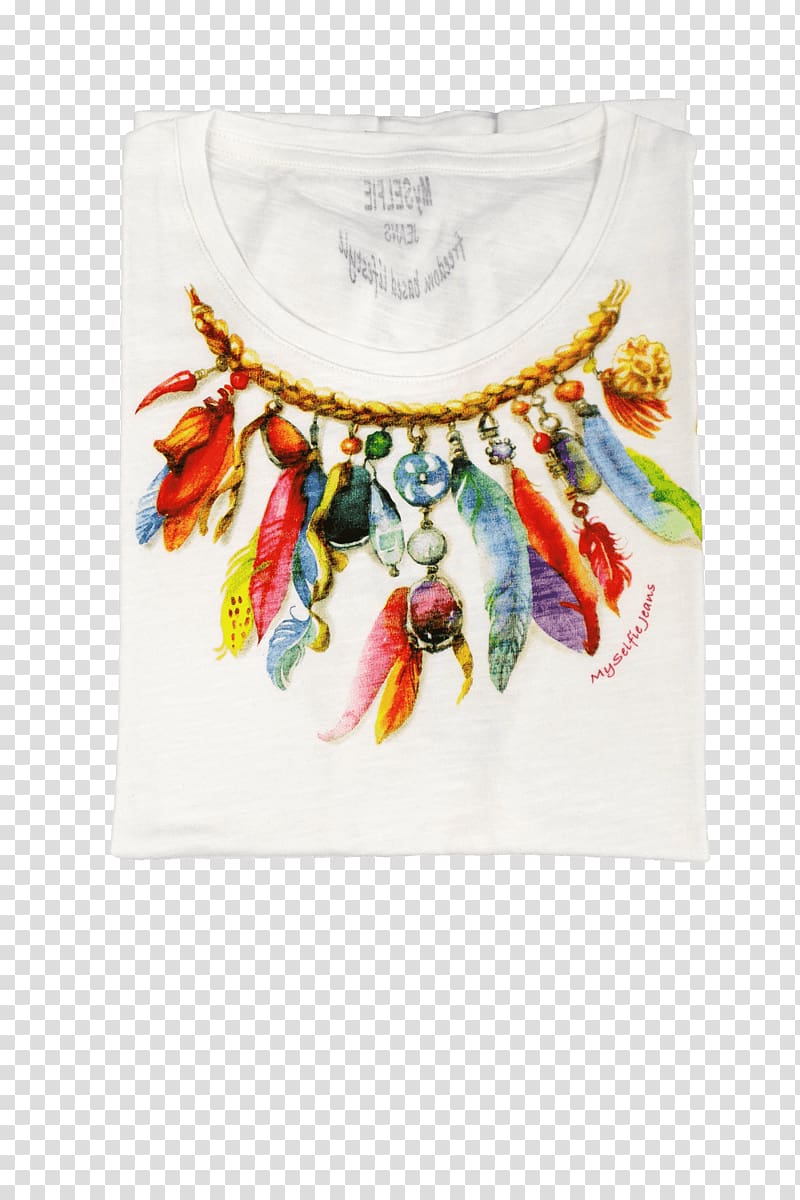 Boho-chic Watercolor painting Necklace Feather, folded jeans transparent background PNG clipart