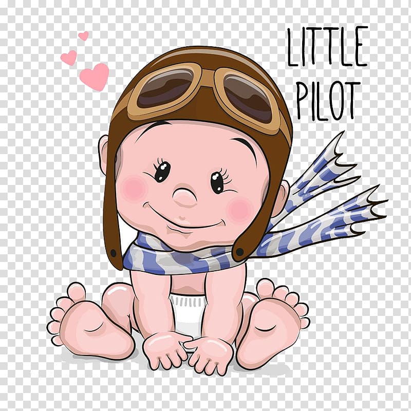 Little Pilot sticker, Infant Boy Child , cute baby transparent background PNG clipart