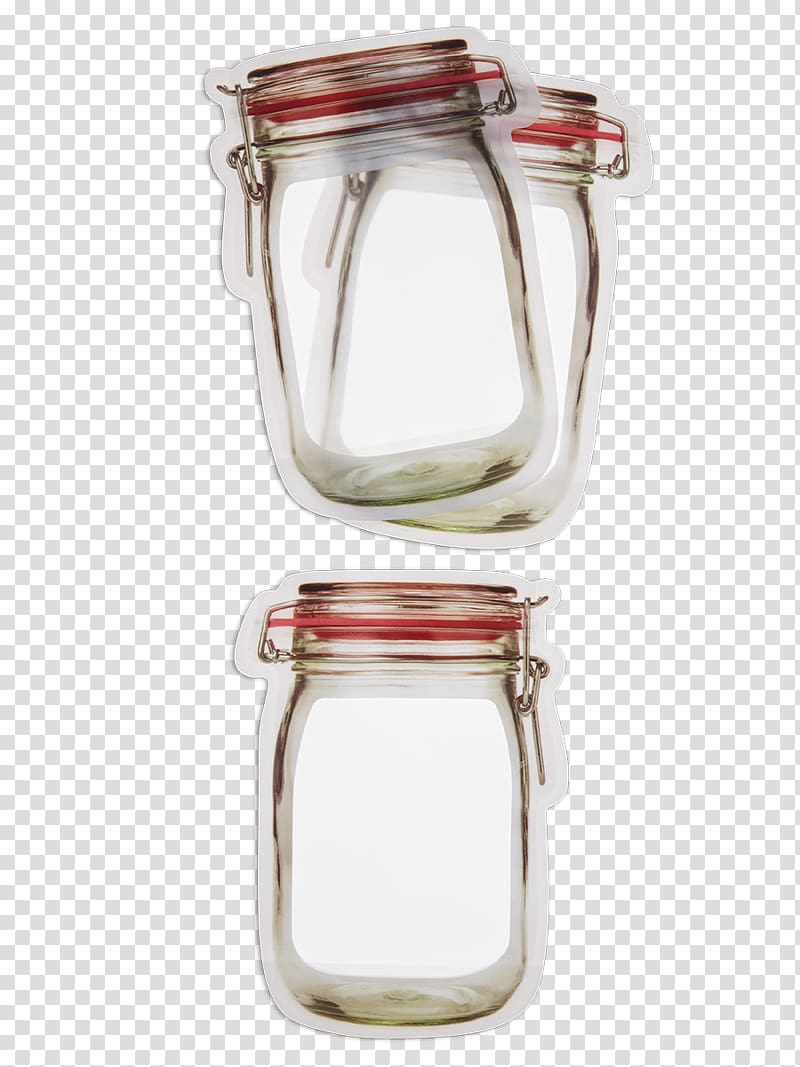 Mason jar Glass Bag Zipper Packaging and labeling, glass transparent background PNG clipart