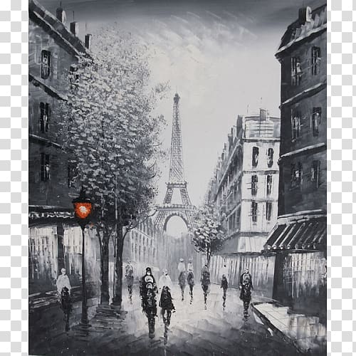 Eiffel Tower Oil painting Canvas Art, eiffel tower transparent background PNG clipart