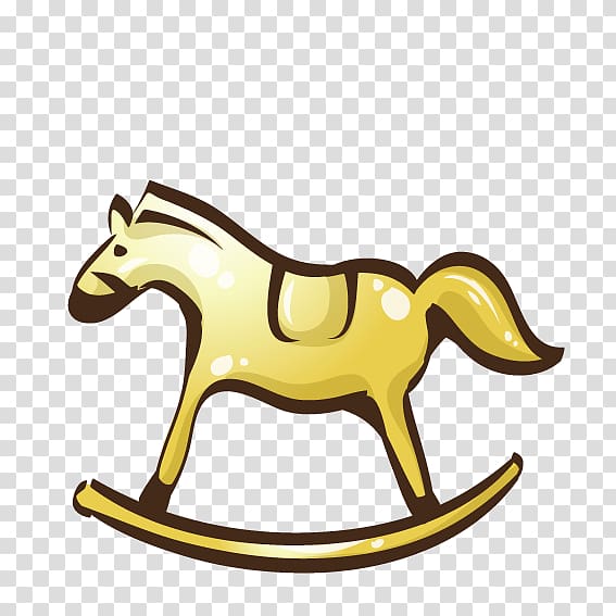 Horse Icon, Yellow rotating small horse transparent background PNG clipart