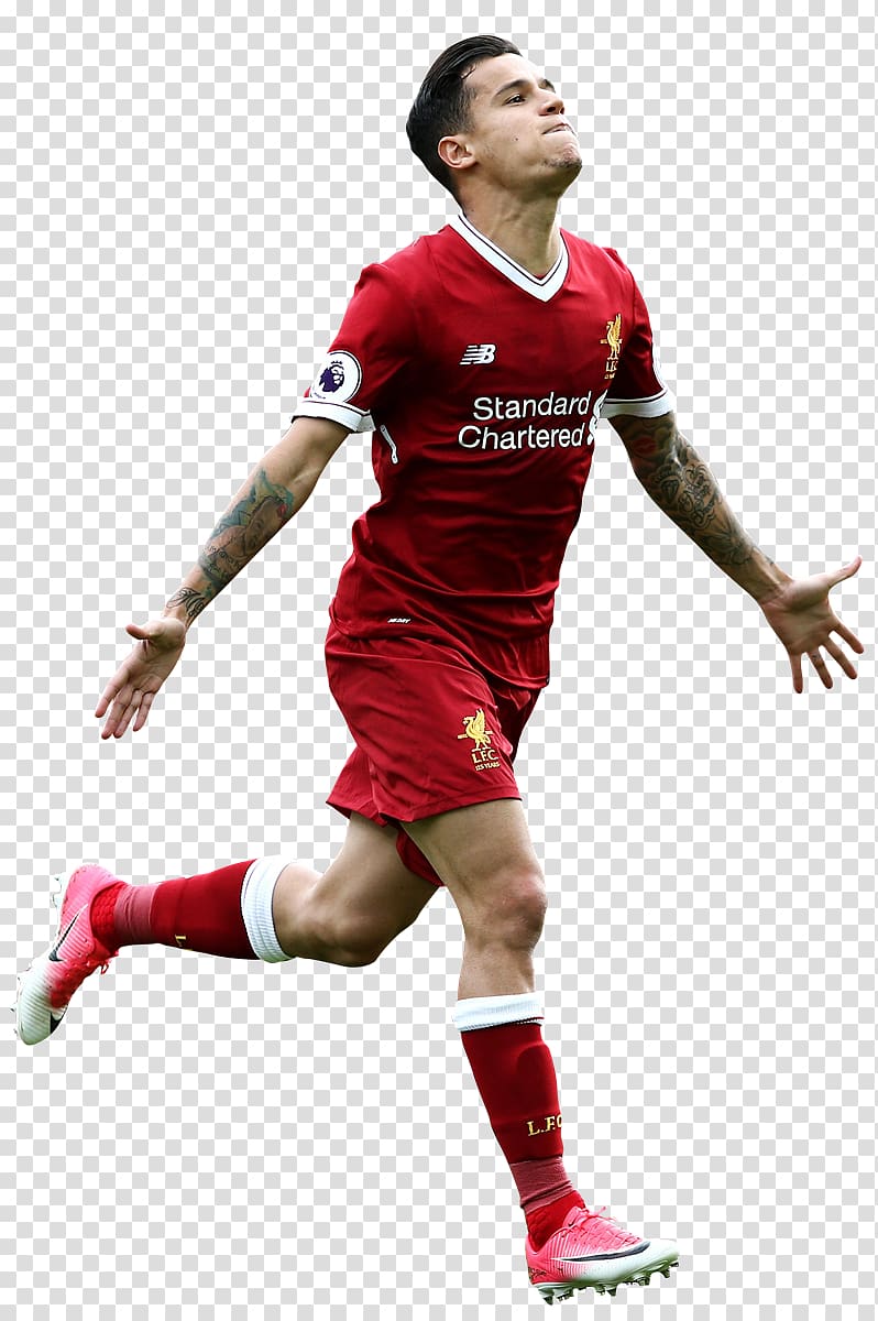 football player digital illustration, Philippe Coutinho Football player Liverpool F.C. Brazil national football team, liverpool transparent background PNG clipart