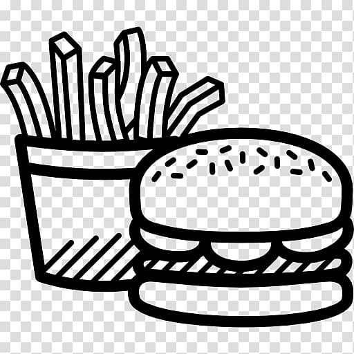 french fries clipart black and white