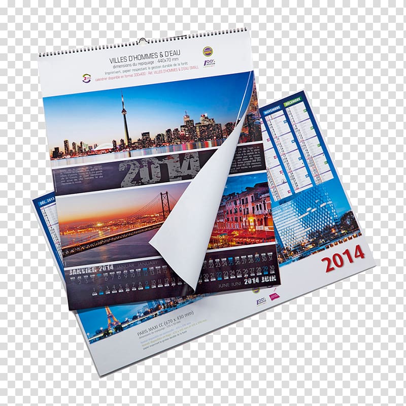 Printing Paper Calendar Promotion, fashion desk calendar transparent background PNG clipart