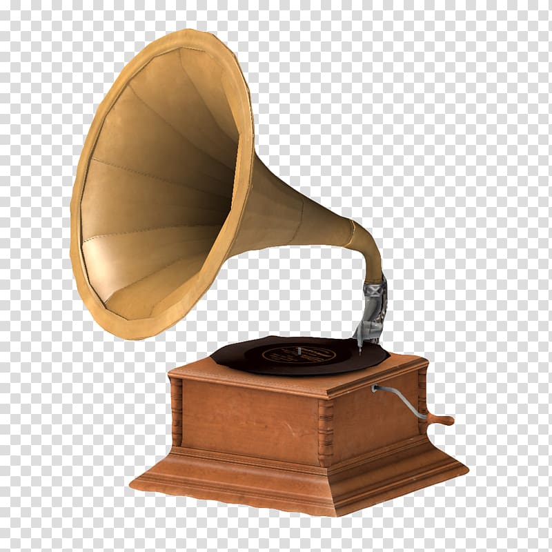 gramophone illustration, Phonograph Horn Copper Brass, Brass horn gramophone transparent background PNG clipart