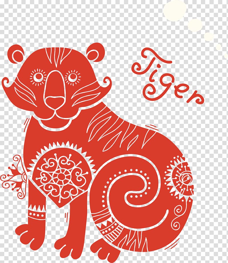 Tiger Chinese astrology Horoscope Chinese zodiac Illustration, tiger transparent background PNG clipart