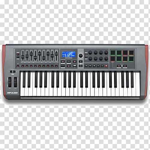 MIDI Controllers Novation Digital Music Systems Novation Impulse 49 Fade MIDI keyboard, keyboard transparent background PNG clipart