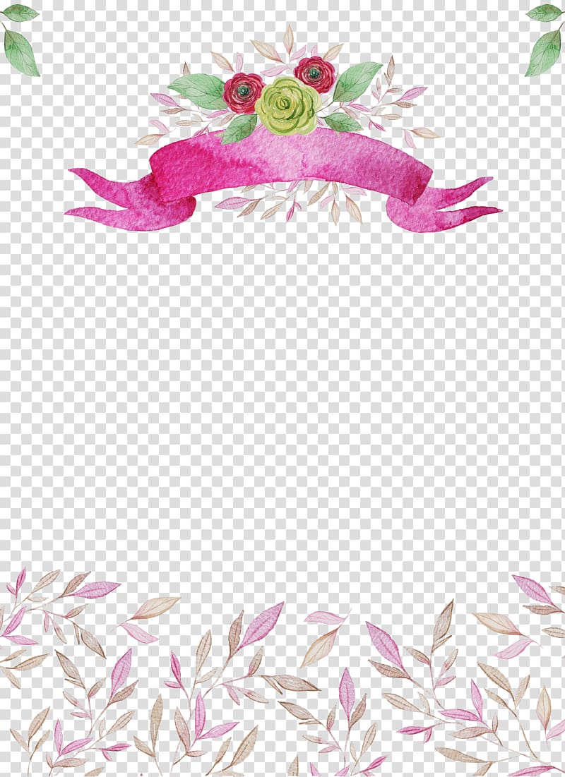 pink floral digital frame, Gouache Forest, Forest fairy tale background transparent background PNG clipart