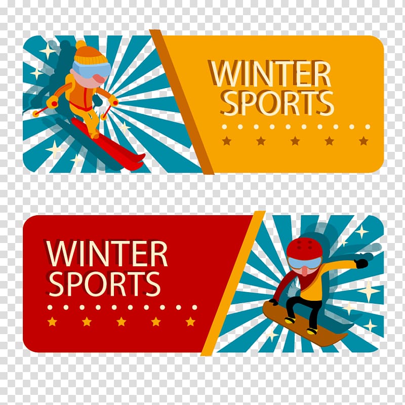 Winter sport Skiing , Color banners Winter Sports transparent background PNG clipart