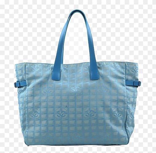 Blue Tote bag Textile, Blue cloth bag transparent background PNG clipart