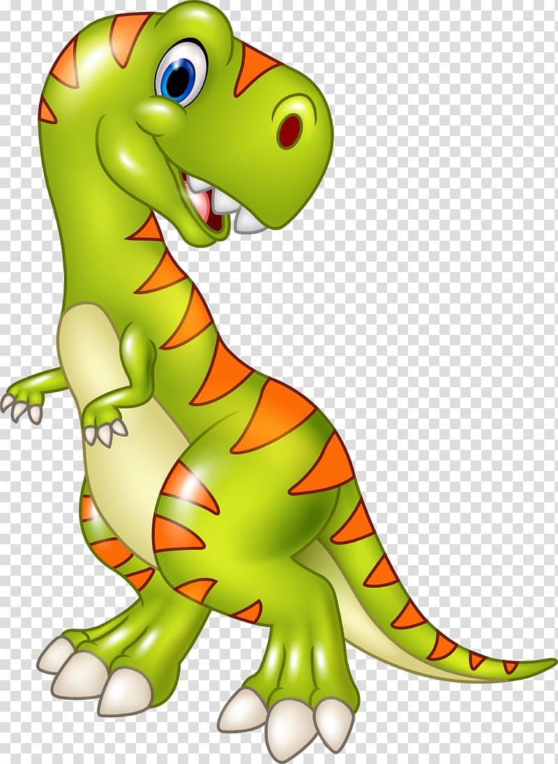 Green T-rex illustration, Tyrannosaurus Velociraptor Stegosaurus ...