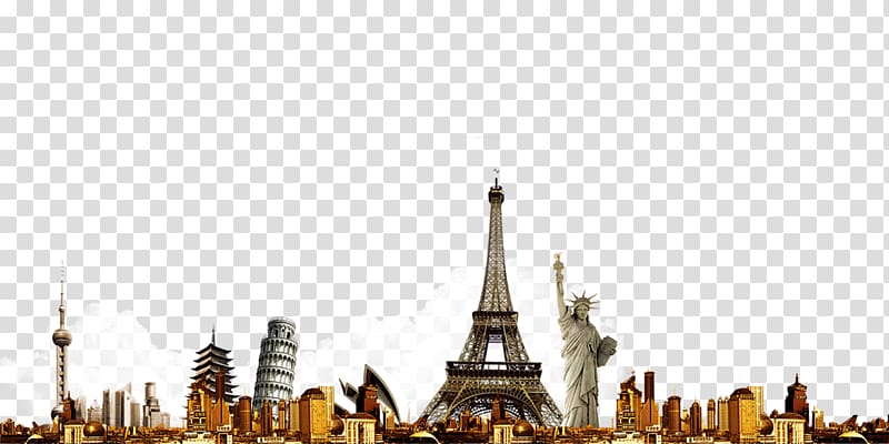 Quzhou Oriental Pearl Tower Statue of Liberty Eiffel Tower Building, city ​​building transparent background PNG clipart