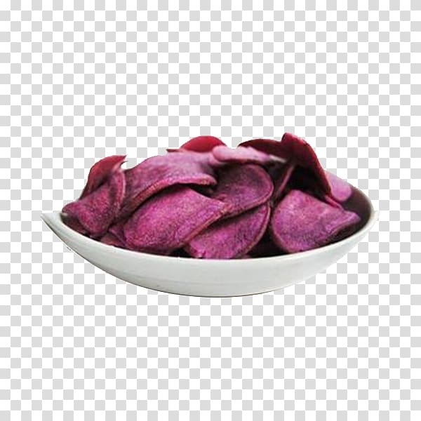 Potato chip Sweet potato Snack, Crispy potato chips purple transparent background PNG clipart
