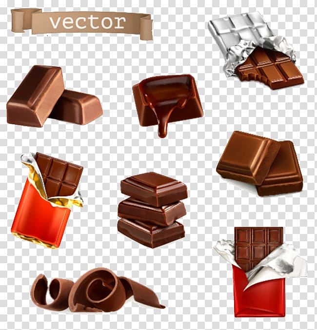 Chocolate bar Illustration, Multi-element chocolate transparent background PNG clipart