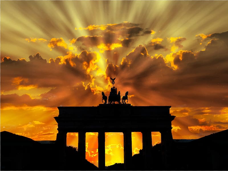 Brandenburg Gate Sunset Dawn Dusk Twilight, Brand transparent background PNG clipart