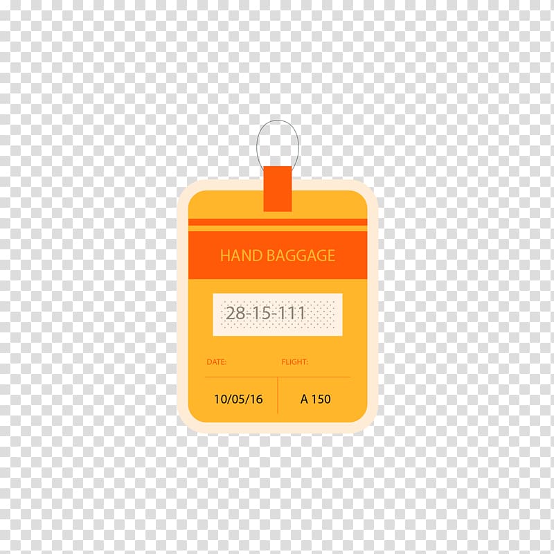 Bag tag Baggage Euclidean , Orange luggage tag transparent background PNG clipart