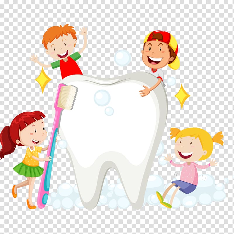 Children brush their teeth transparent background PNG clipart