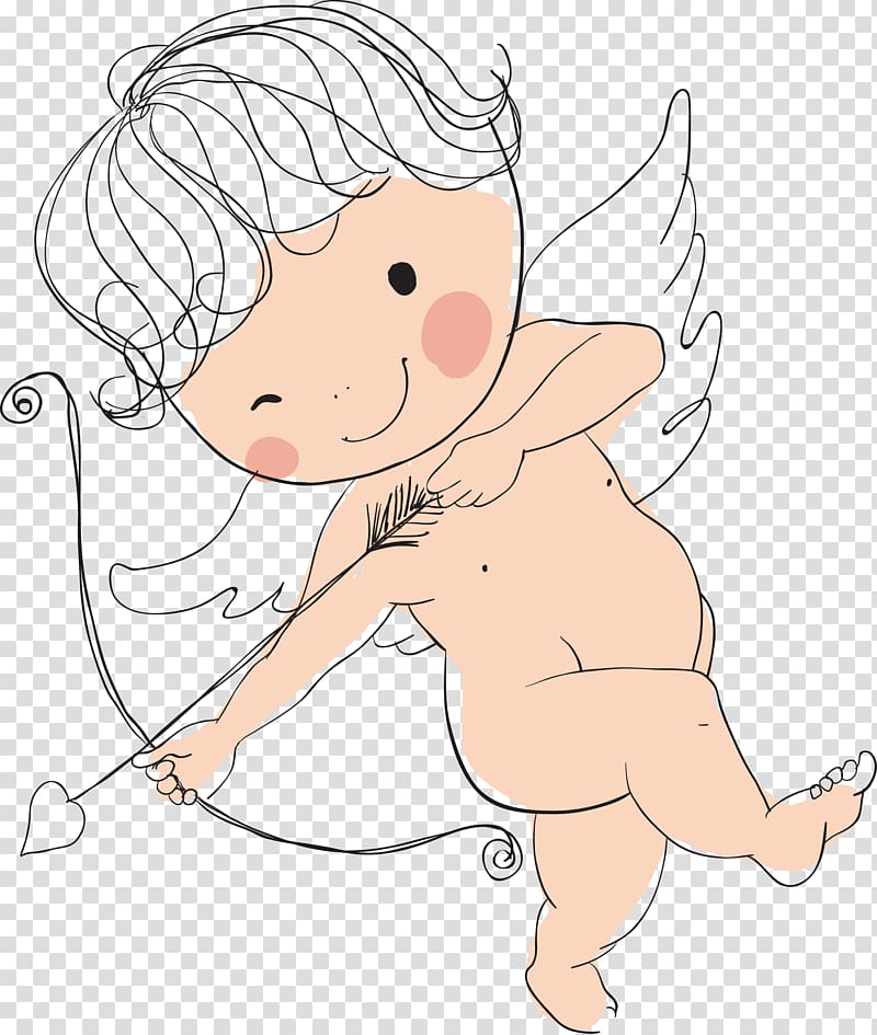 Cartoon Illustration, Cupid painted transparent background PNG clipart