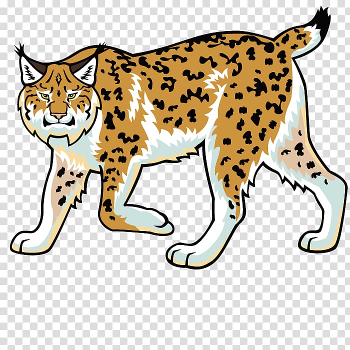 Eurasian lynx Bobcat Wildcat Felidae , Hand-painted leopard transparent background PNG clipart