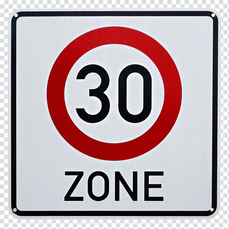 30 km/h zone Traffic sign Speed limit Speed sign , War zone transparent background PNG clipart