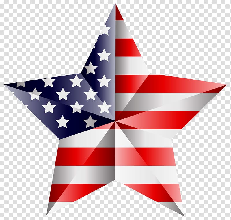 star-shaped flag of U.S.A. decor, United States of America Flag of the United States Independence Day , American Star transparent background PNG clipart