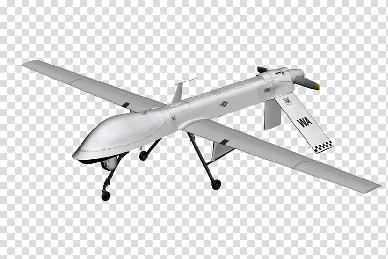 white airplane miniature, General Atomics MQ-1 Predator United States General Atomics MQ-9 Reaper Aircraft Drone strikes in Pakistan, Drones transparent background PNG clipart
