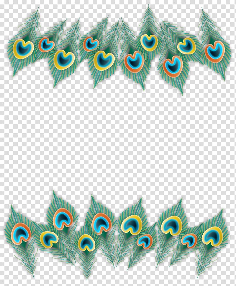 green peacock feathers , Feather Peafowl , Green peacock feather border transparent background PNG clipart