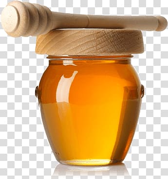 jar of honey with dipper, Honey Pot Spoon transparent background PNG clipart