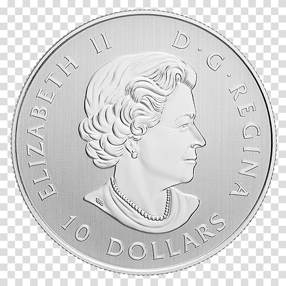 Maple leaf Silver coin Royal Canadian Mint, coin transparent background PNG clipart