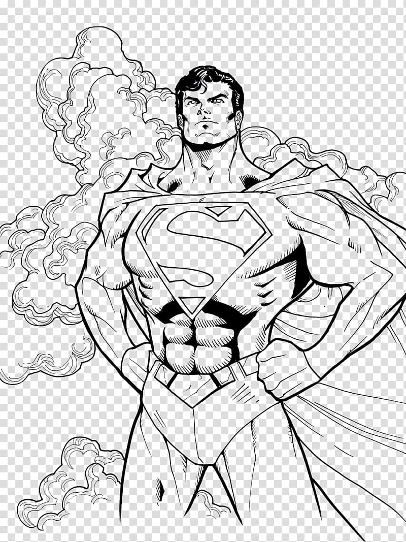 Superman Batman Coloring book Drawing, superman transparent background PNG clipart